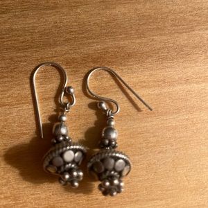 Sterling silver dangle earrings with fish hook